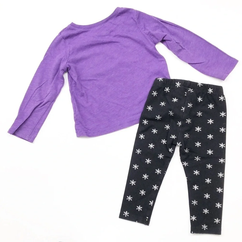 The Children's Place Diva Like My Mama top + snowflake leggings baby girl outfit